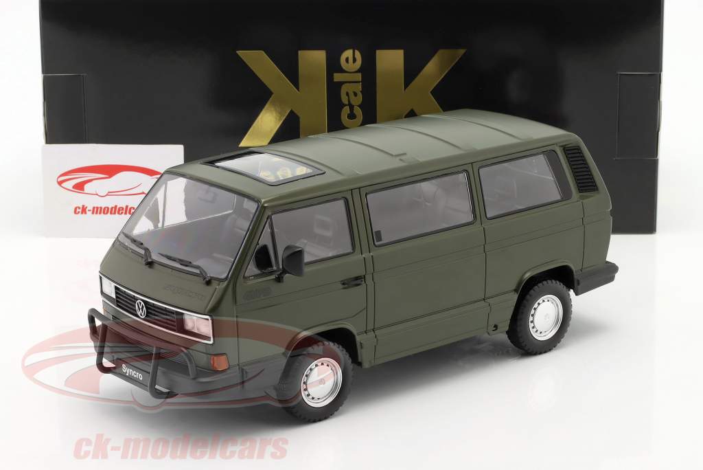Volkswagen VW Bus T3 Syncro year 1987 mat dark olive 1:18 KK-Scale