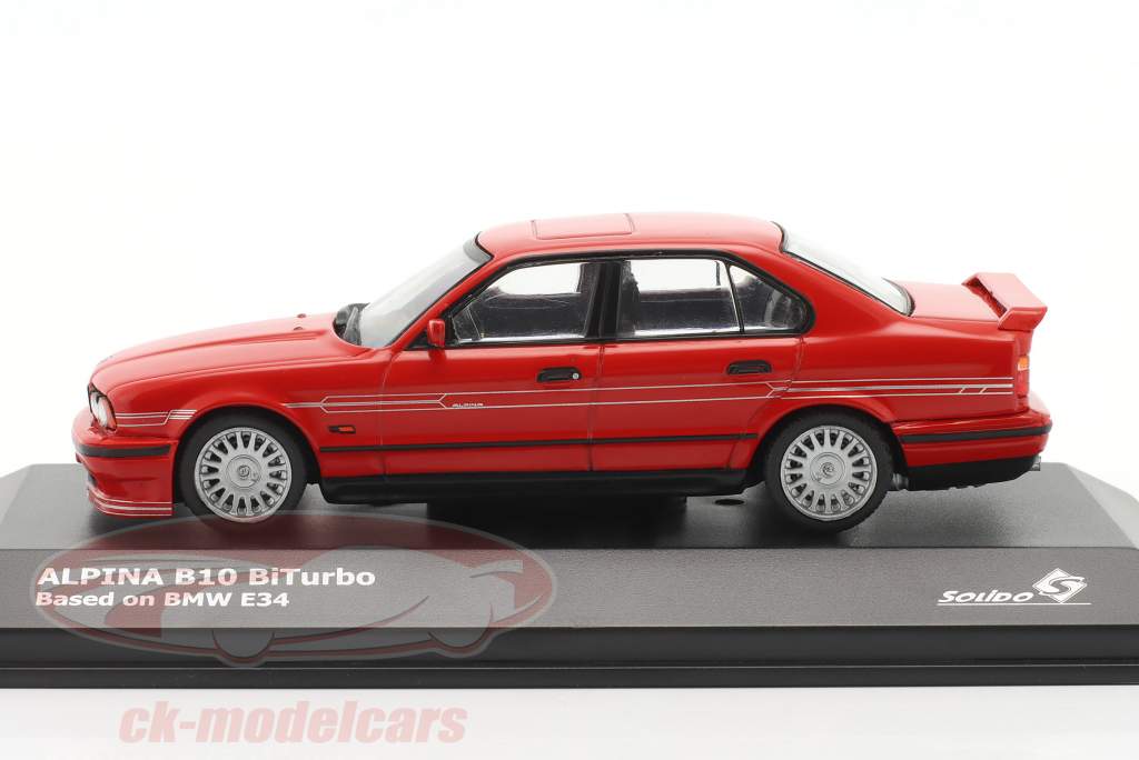 BMW Alpina B10 BiTurbo (E34) Baujahr 1994 brilliant rot 1:43 Solido