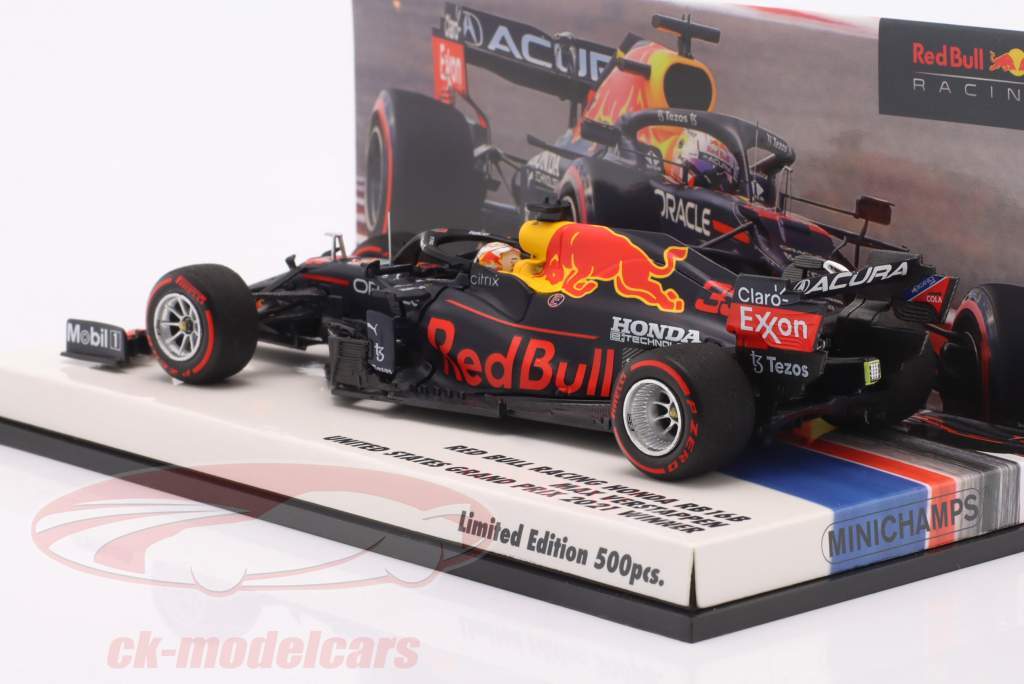 Max Verstappen Red Bull RB16B #33 Winner United States GP formula 1 World Champion 2021 1:43 Minichamps