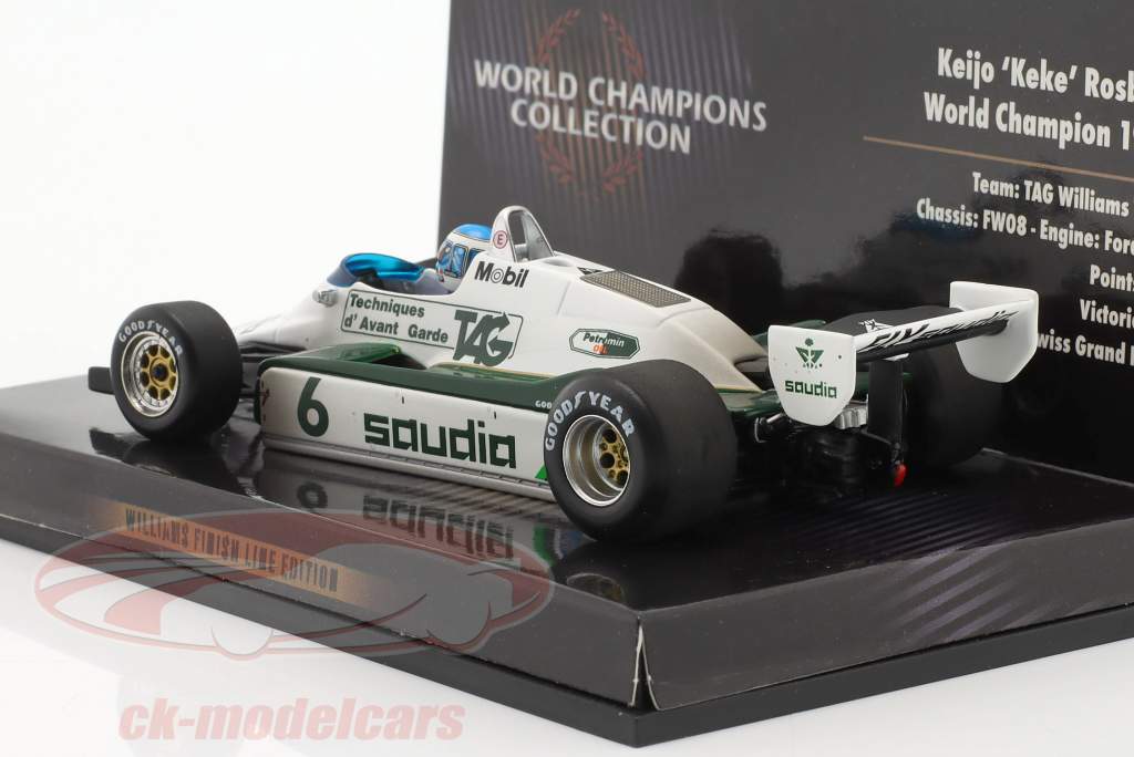 Keke Rosberg Williams FW08 Dirty Version #6 formula 1 World Champion 1982 1:43 Minichamps