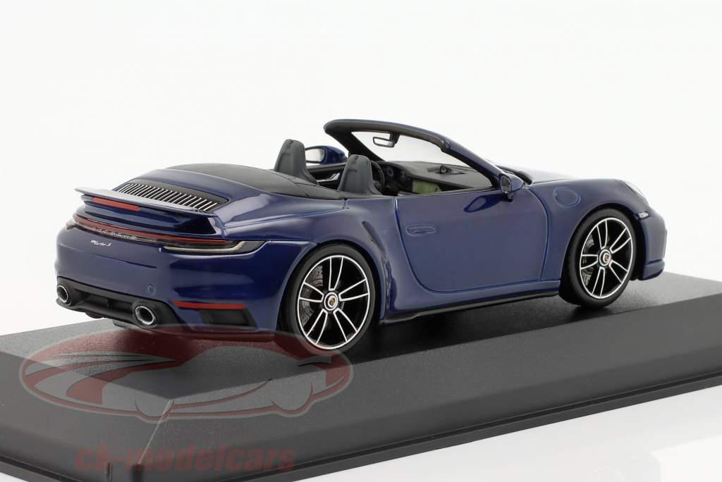 Porsche 911 (992) Turbo S cabriolet 2020 ensian blå metallisk 1:43 Minichamps