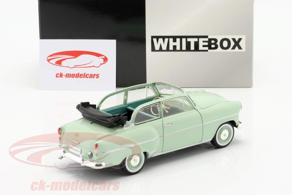 Opel Olympia Rekord Byggeår 1954 lysegrøn 1:24 WhiteBox