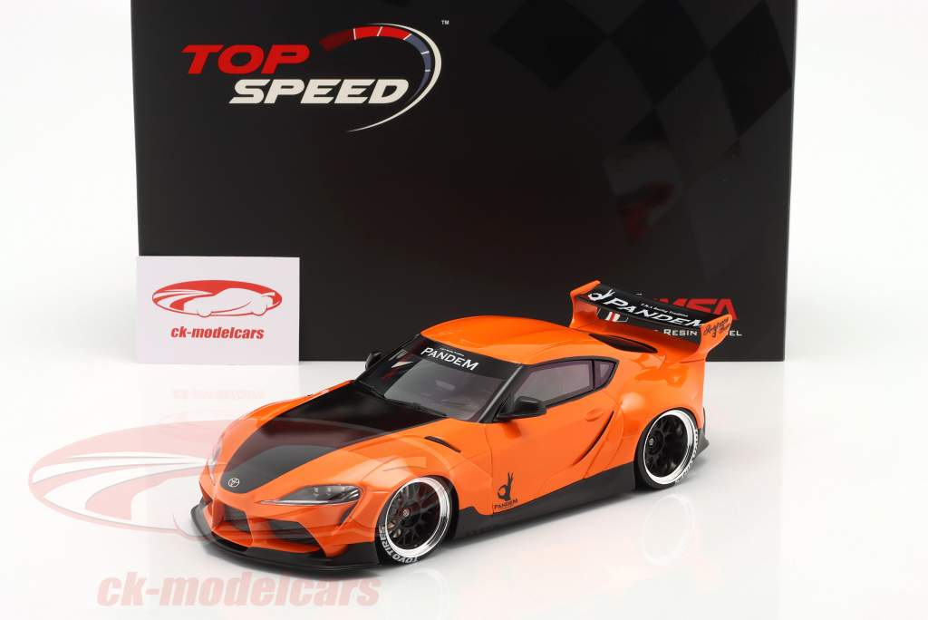 Pandem Toyota GR Supra V1.0 naranja / negro 1:18 TrueScale