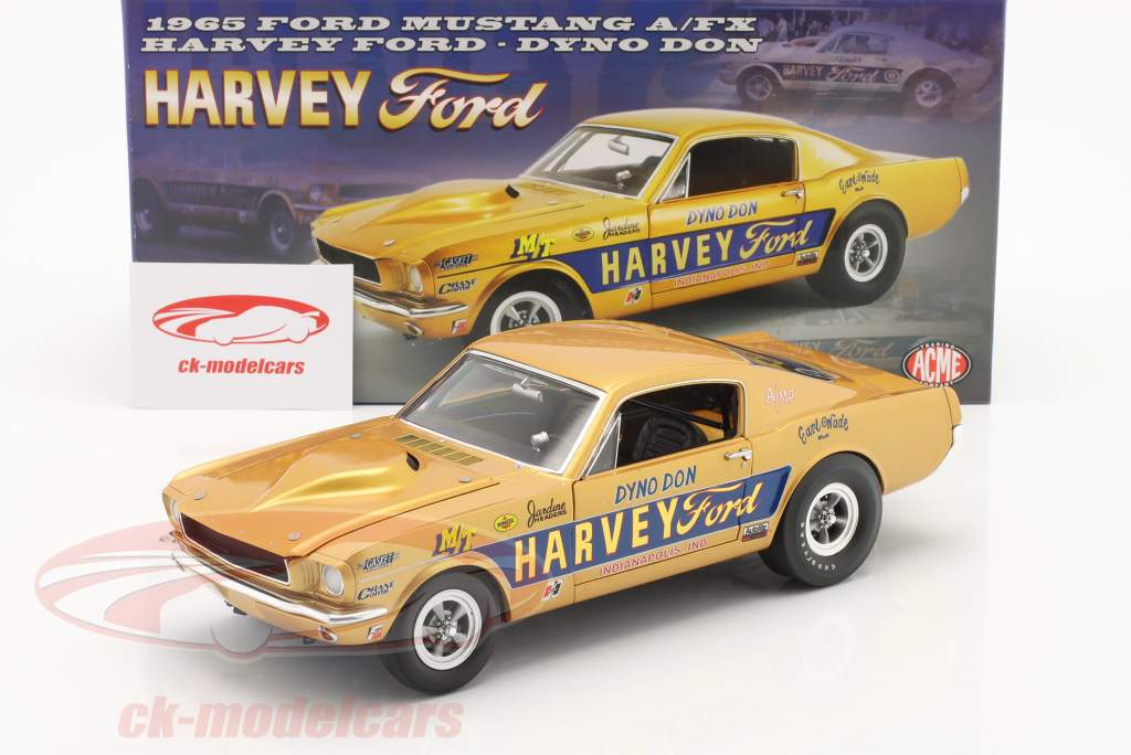 Ford Mustang A/FX Harvey Ford Dyno Don 1965 amarillo dorado 1:18 GMP