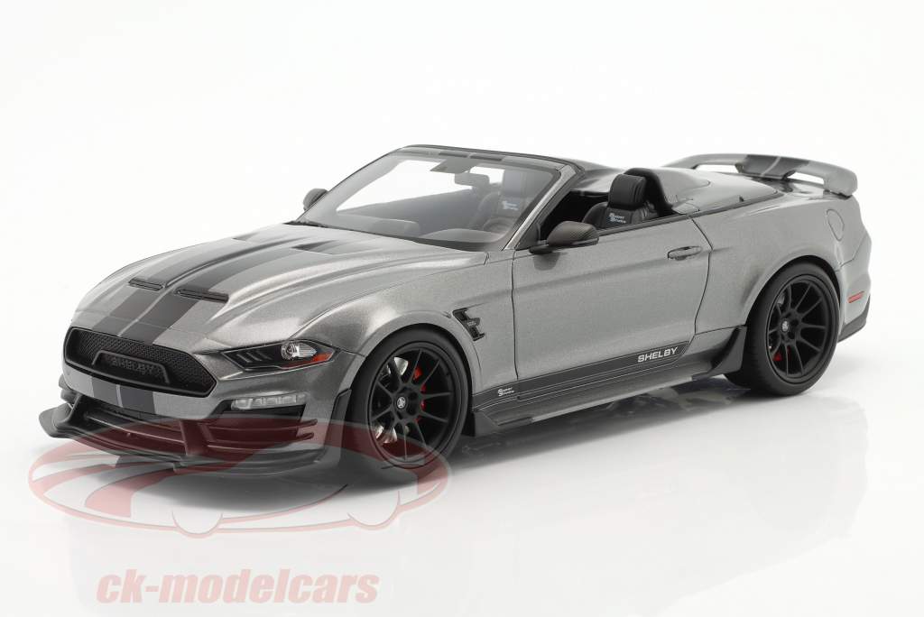 Ford Shelby Mustang Super Snake convertible 2021 Gris / negro 1:18 GT-Spirit