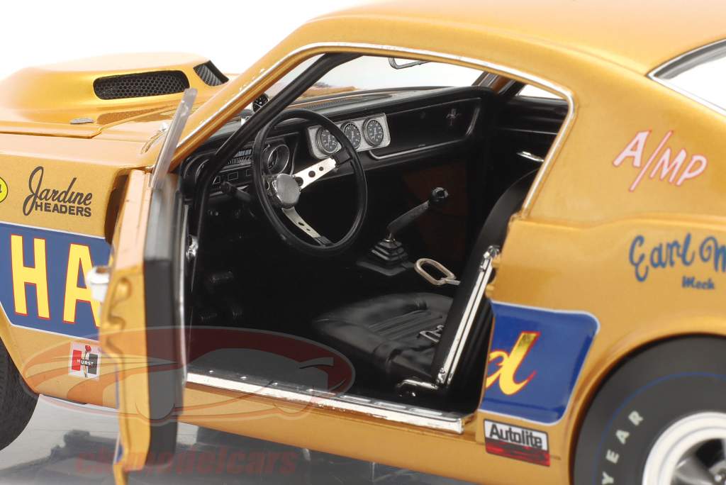 Ford Mustang A/FX Harvey Ford Dyno Don 1965 amarillo dorado 1:18 GMP