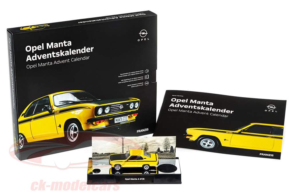 Opel Manta Advent Calendar: Opel Manta A GT/E 1974 yellow 1:43 Franzis