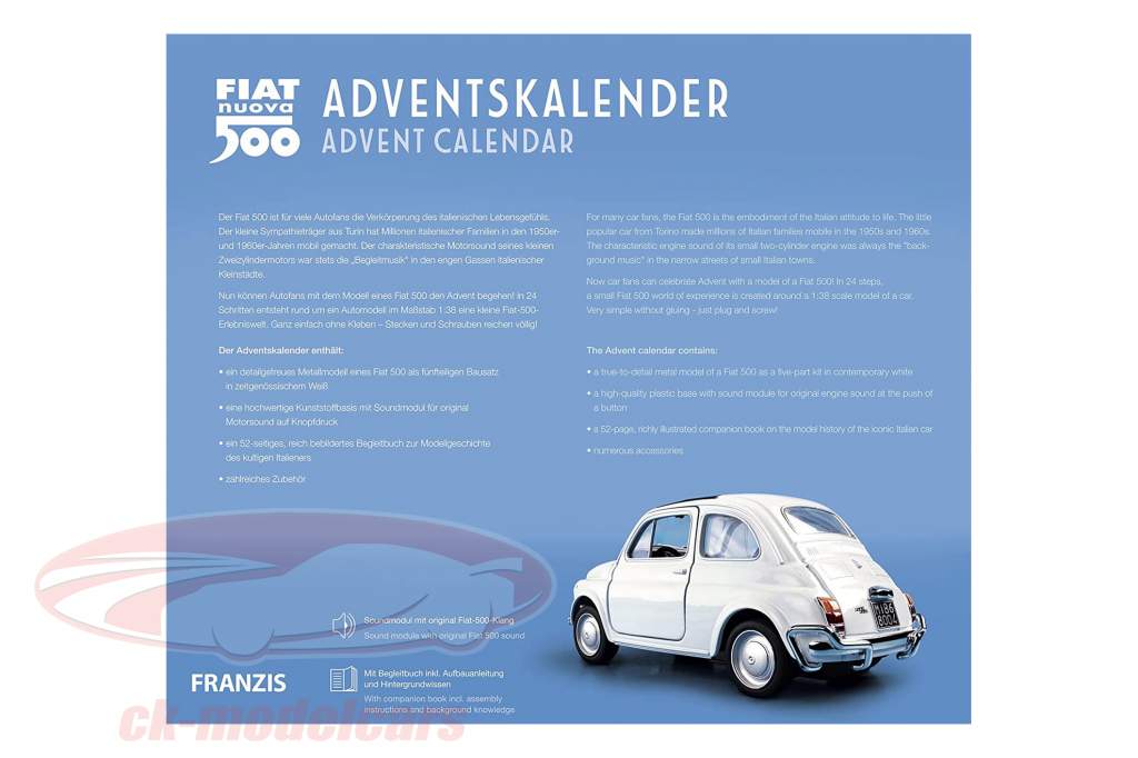 Fiat 500 Календарь появления: Fiat 500 1965 Белый 1:38 Franzis  4019631671684 4019631671684 67168 4019631671684