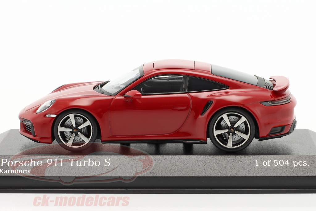 Porsche 911 (992) Turbo S Год постройки 2020 кармин красный 1:43 Minichamps