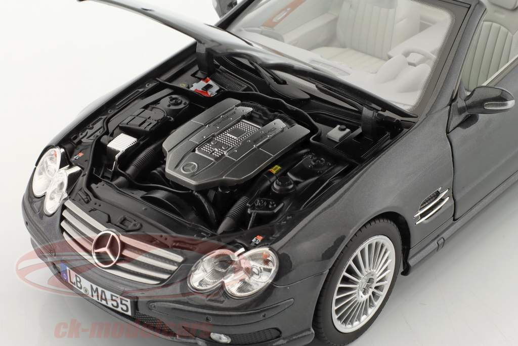 Mercedes-Benz AMG SL 55 (R230) Baujahr 2001-2006 obsidianschwarz 1:18 Norev