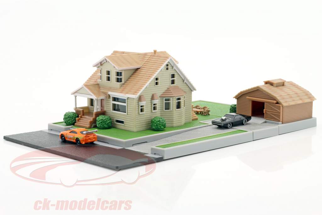 Dom Toretto's een huis Met garage Fast & Furious diorama set Jada Toys