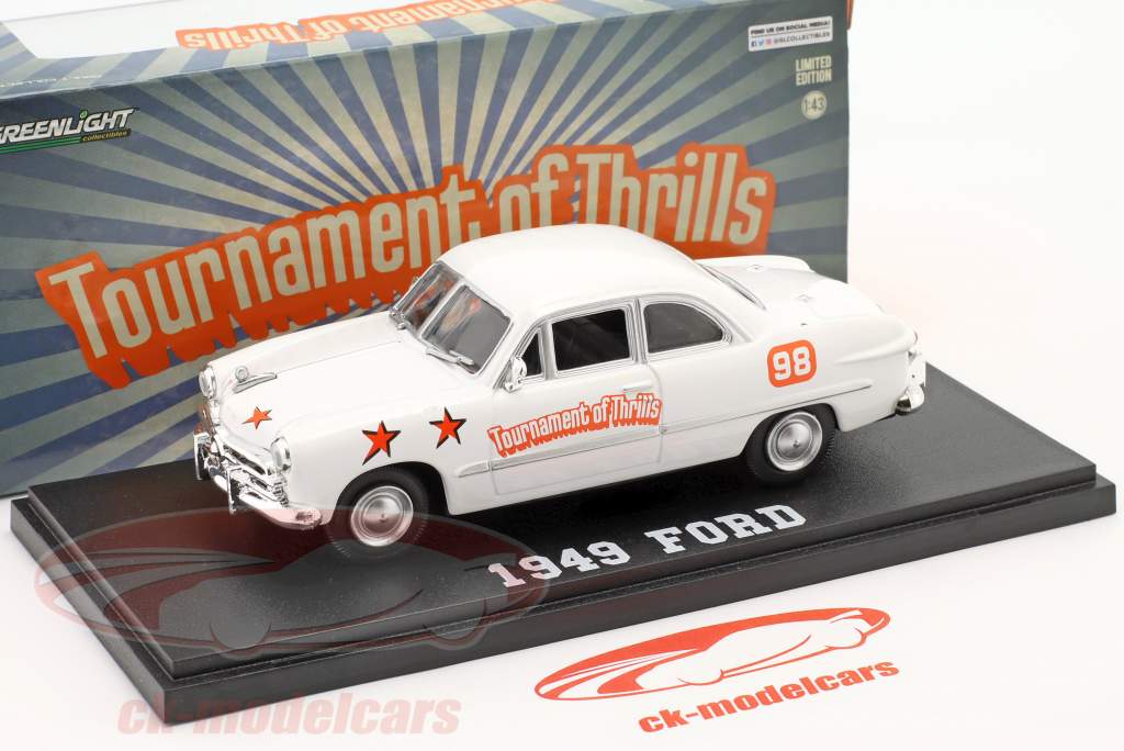 Ford Année de construction 1949 Tournament of Thrills Show Car Blanc / orange 1:43 Greenlight