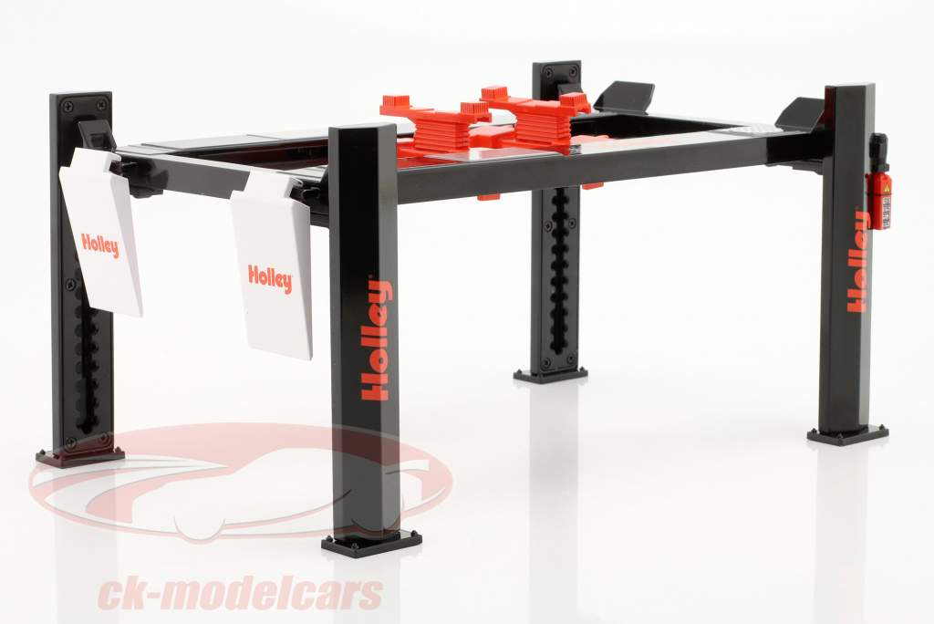 Adjustable four post lift Holley black / white / red 1:18 Greenlight