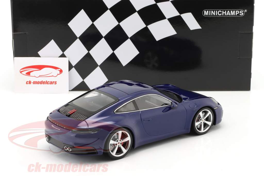 Porsche 911 (992) Carrera 4S Baujahr 2019 enzianblau metallic 1:18 Minichamps