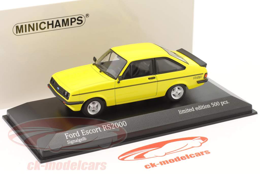 Modèle Réduit Ford Escort MK II R Jaune N°870721 - Échelle 1:87 - Marque PCX - Neuf