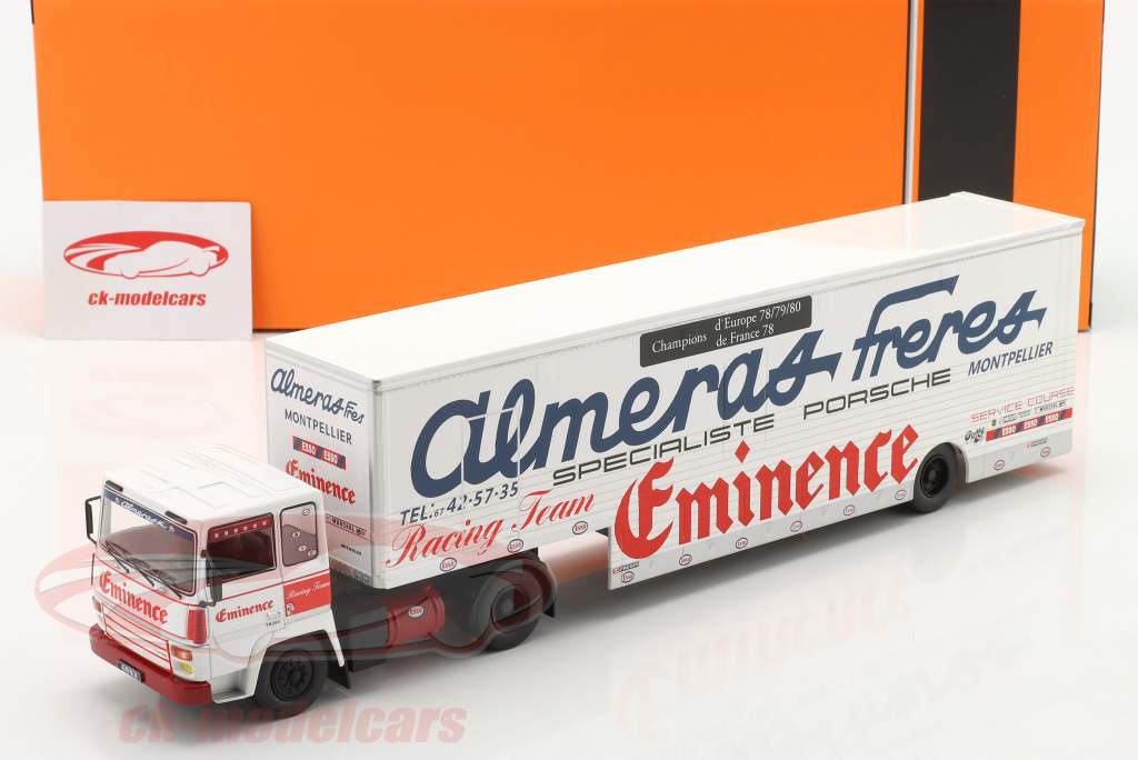 Berliet TR280 racecar transporter Almeras Eminence Porsche Racing Team 1980 1:43 Ixo