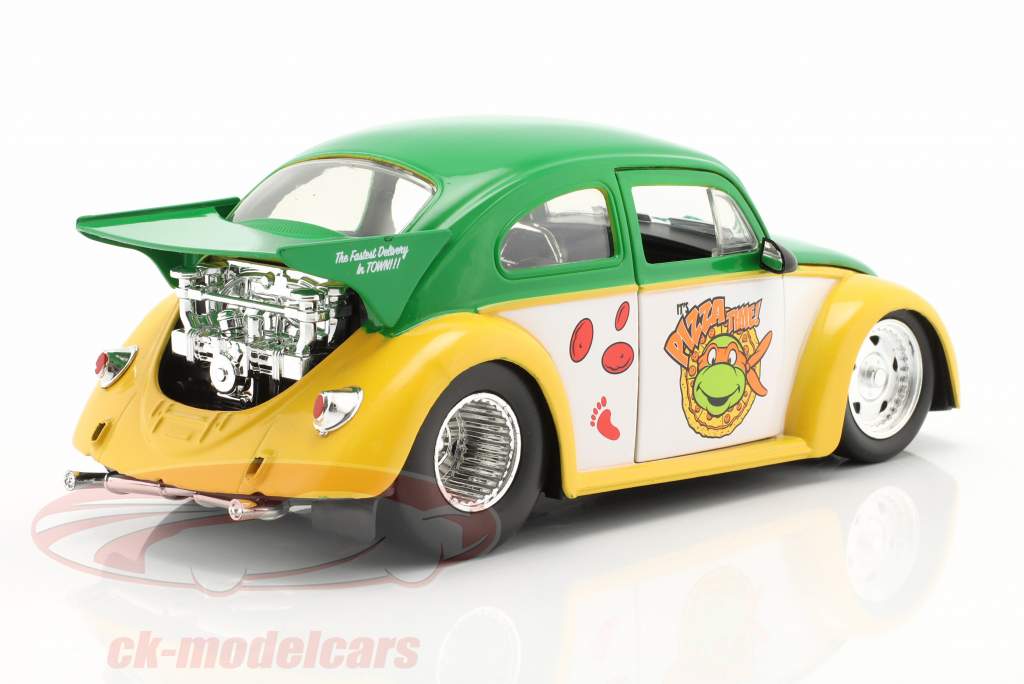 Volkswagen VW Drag Beetle 1959 Com Turtles figura Michelangelo 1:24 Jada Toys