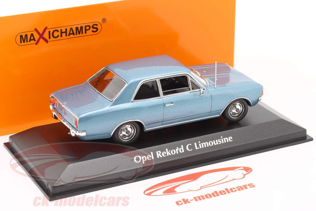 Opel Rekord C Anno di costruzione 1966-72 Azzurro metallico 1:43 Minichamps