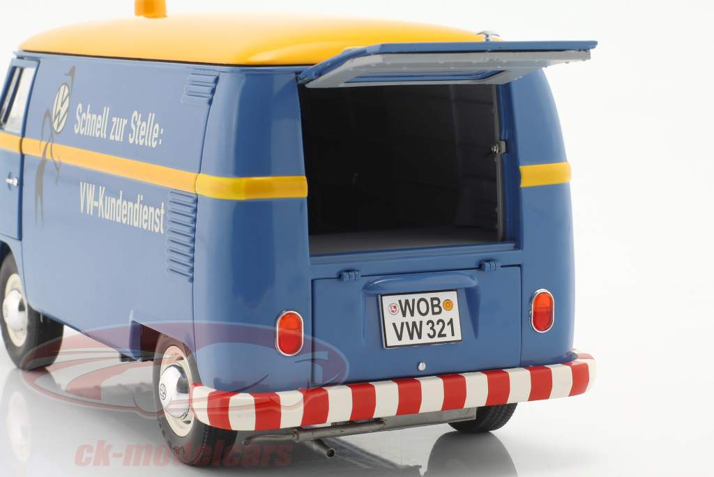 Volkswagen VW T1b furgoneta atención al cliente vw azul / amarillo 1:18 Schuco