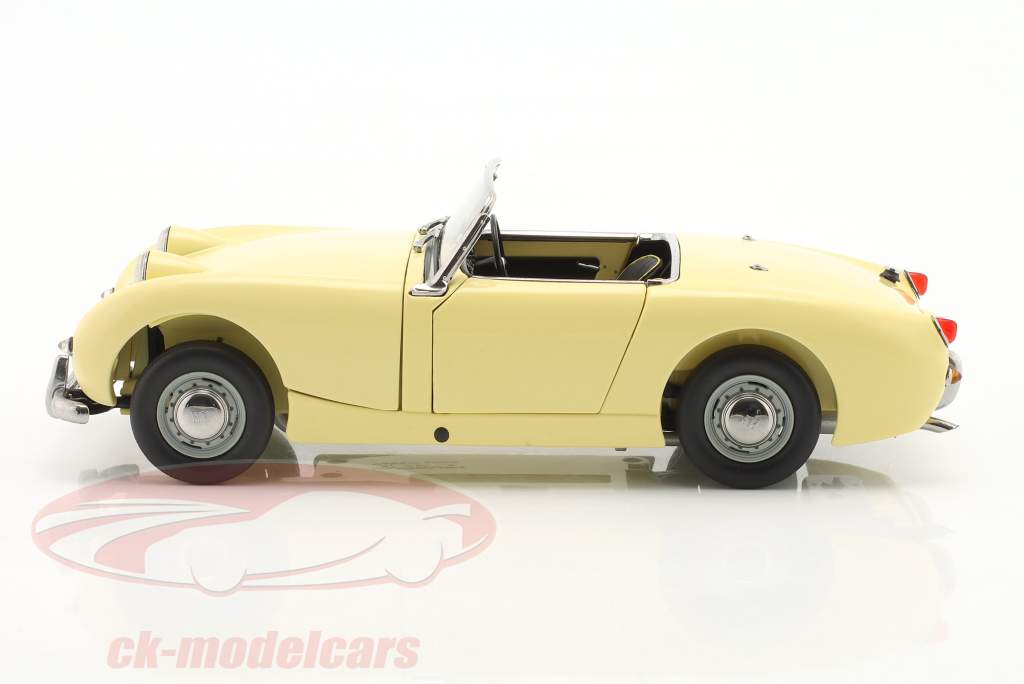 Austin Healey Sprite Spider RHD bouwjaar 1958 sleutelbloem geel 1:18 Kyosho