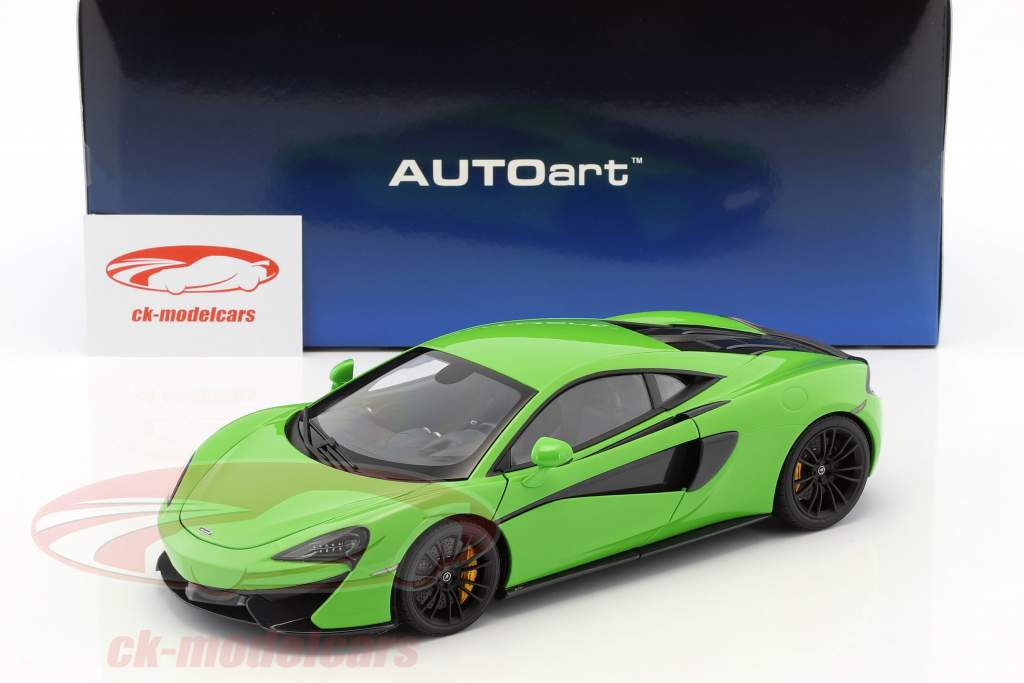 McLaren 570S year 2016 mantis green with black wheels 1:18 AUTOart