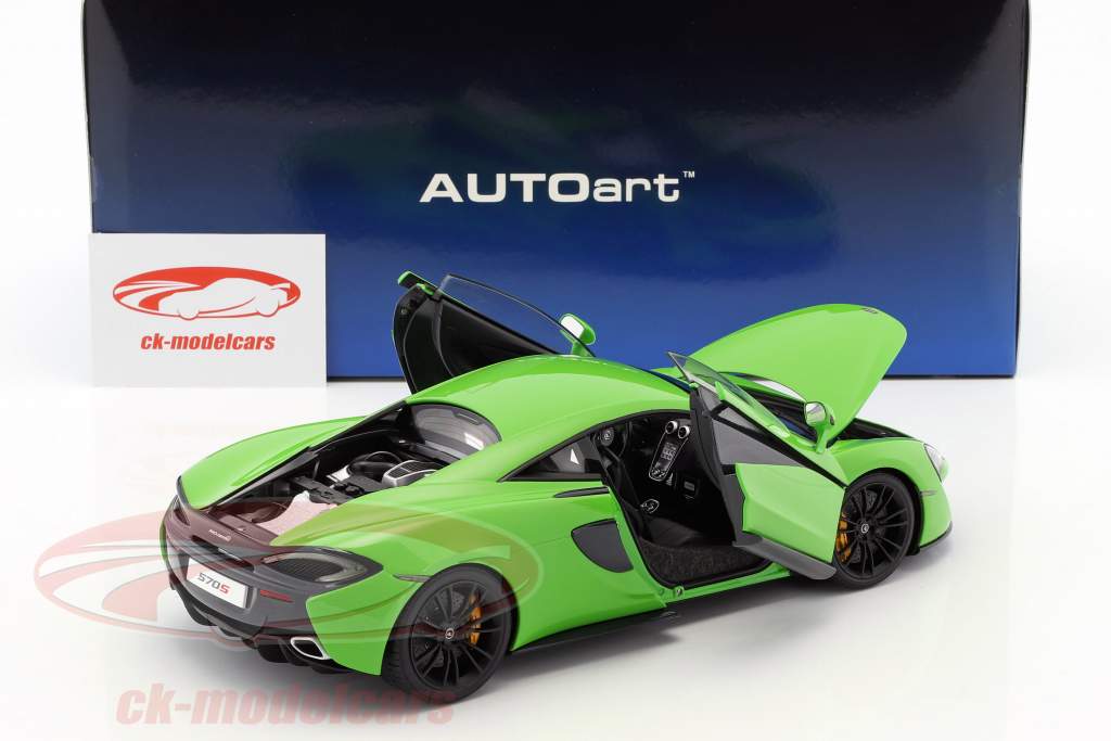McLaren 570S Год постройки 2016 mantis зеленый С черный колеса 1:18 AUTOart