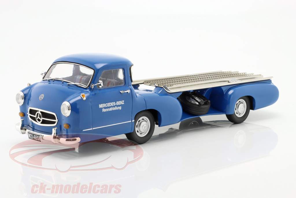 Mercedes-Benz Renntransporter Das blaue Wunder Baujahr 1955 blau 1:18 WERK83