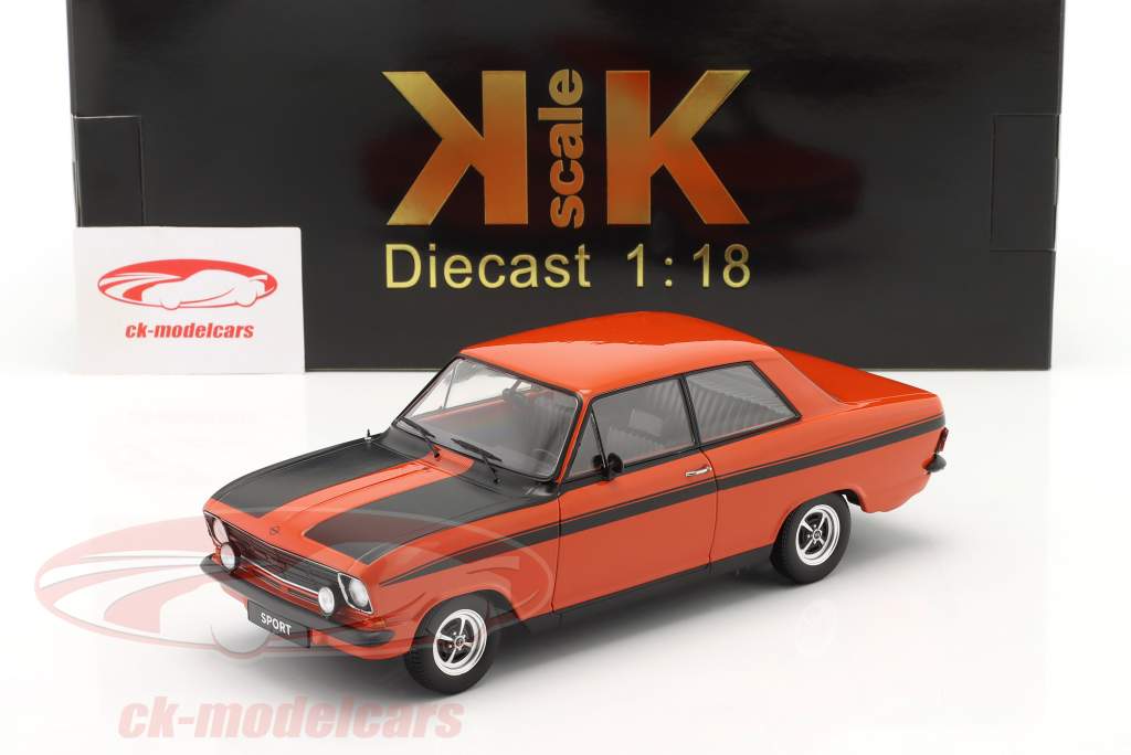 Opel Kadett B Sport bouwjaar 1973 rood / zwart 1:18 KK-Scale