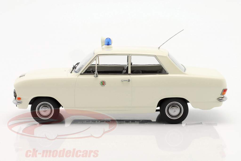 Opel Kadett B policía Alemania Año de construcción 1972 Blanco 1:18 KK-Scale
