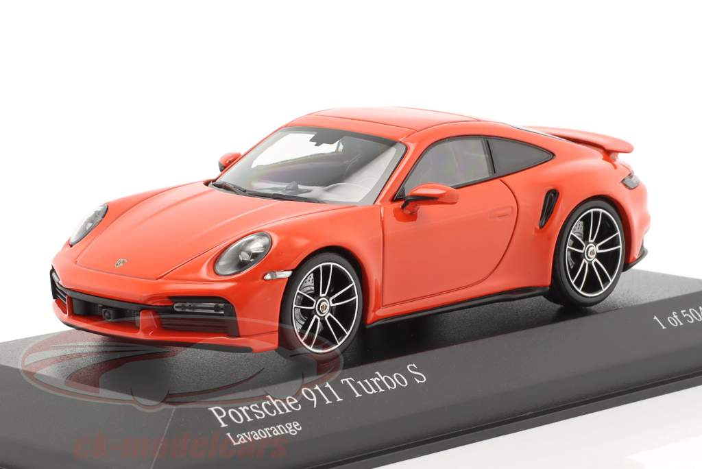 Porsche 911 Turbo S Año de construcción 2020 naranja lava 1:43 Minichamps