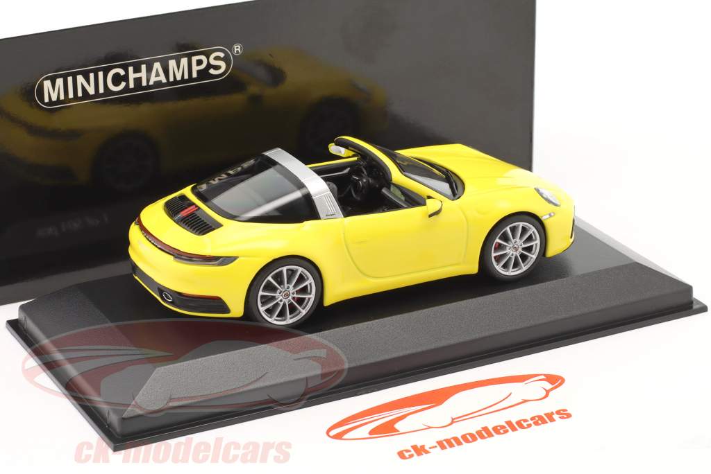 Porsche 911 (992) Targa 4S Byggeår 2020 væddeløb gul 1:43 Minichamps