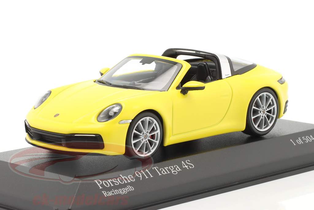 Porsche 911 (992) Targa 4S Baujahr 2020 racing gelb 1:43 Minichamps