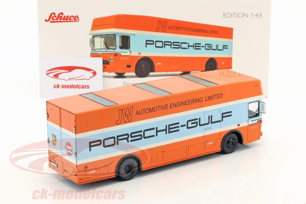 Mercedes-Benz O 317 Porsche Gulf Race lastbiler Byggeår 1968 1:43 Schuco