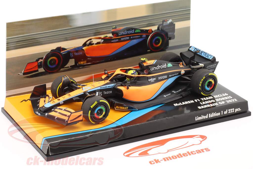 Lando Norris McLaren MCL36 #4 Bahrain GP Formel 1 2022 1:43 Minichamps