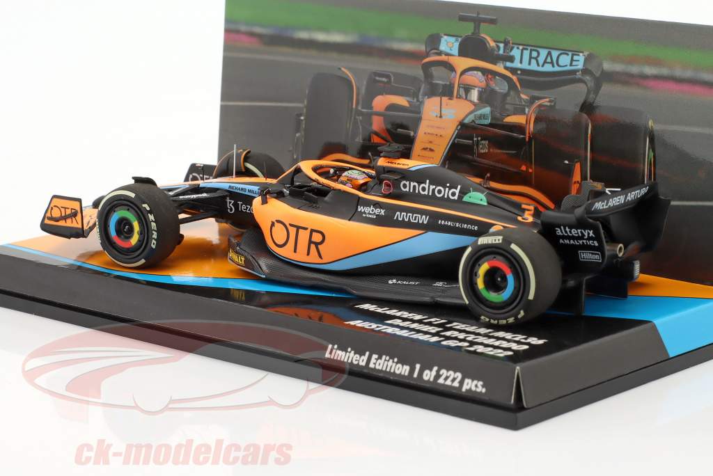 Daniel Ricciardo McLaren MCL36 #3 Австралия GP формула 1 2022 1:43 Minichamps