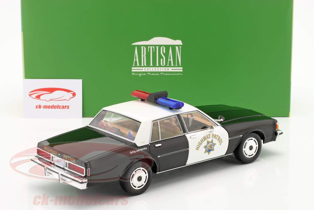 Chevrolet Caprice policía de carreteras California Año de construcción 1989 1:18 Greenlight