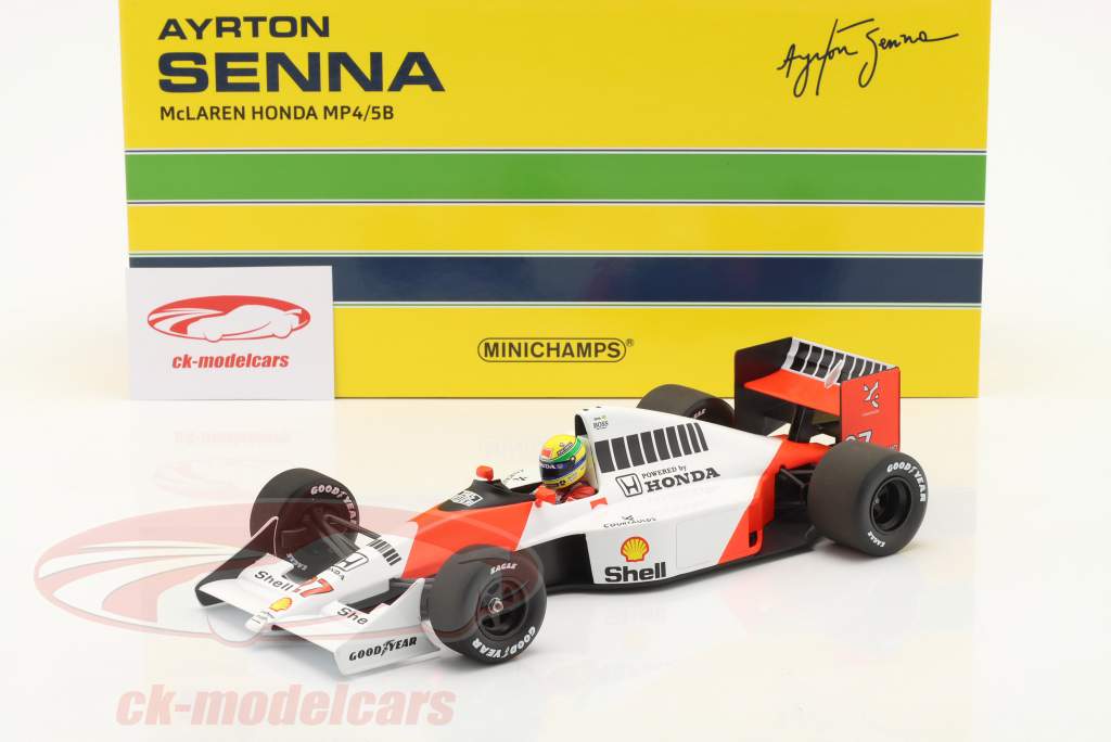 Ayrton Senna McLaren MP4/5B #27 formel 1 Verdensmester 1990 1:18 Minichamps