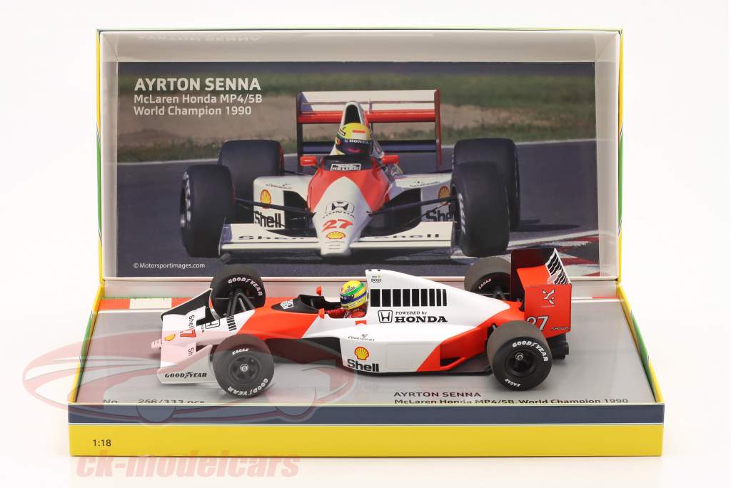 Ayrton Senna McLaren MP4/5B #27 方式 1 世界チャンピオン 1990 1:18 Minichamps