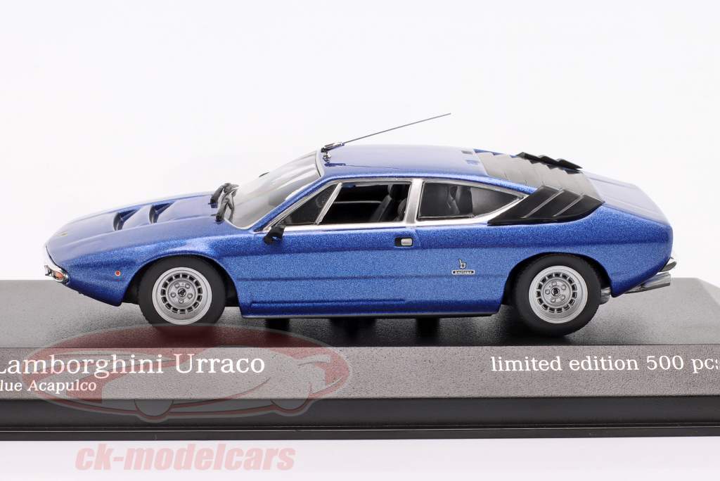 Lamborghini Urraco Byggeår 1974 blå metallisk 1:43 Minichamps