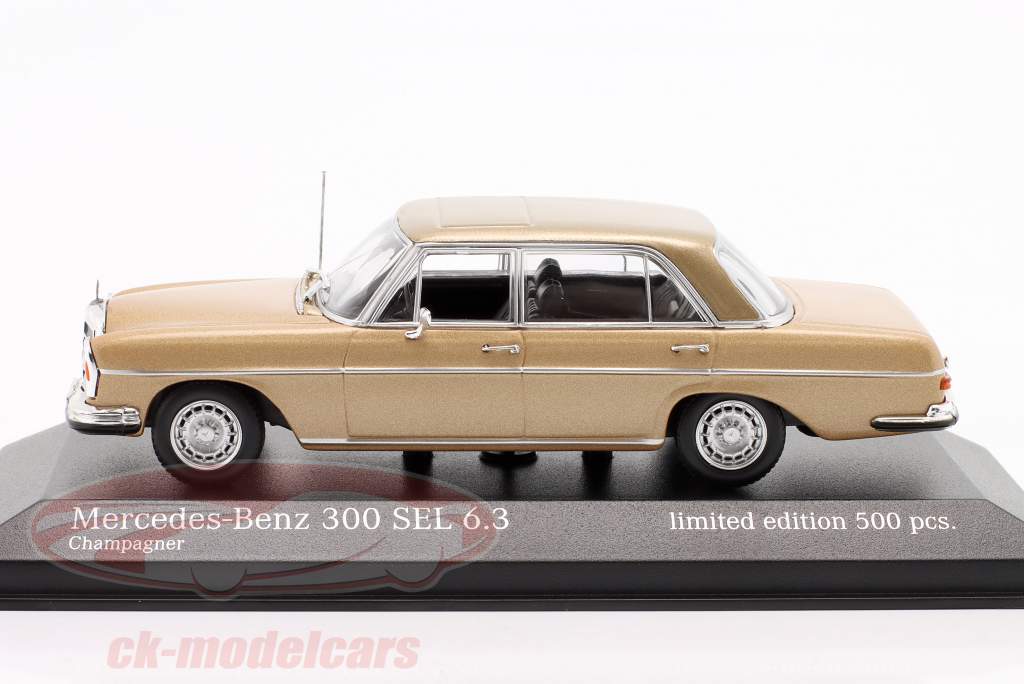 Mercedes-Benz 300 SEL 6.3 (W109) Anno di costruzione 1968 oro metallico 1:43 Minichamps
