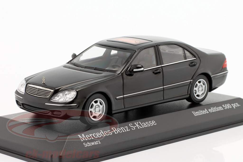 Mercedes-Benz Clase S (W220) Año de construcción 1998 negro 1:43 Minichamps
