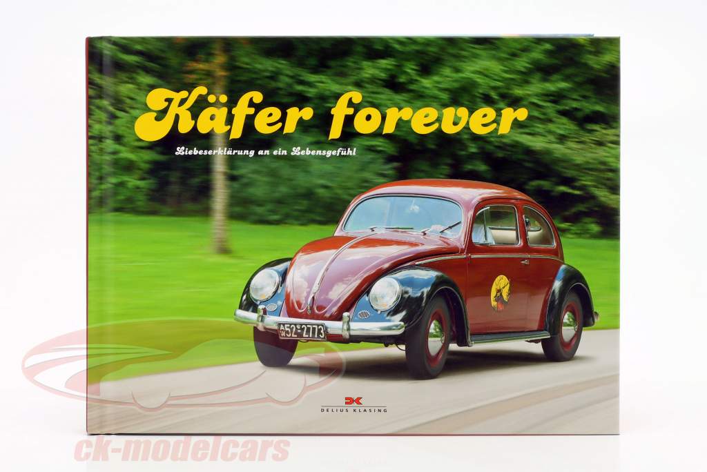 Set: Buch Käfer forever & Volkswagen VW Käfer rot / schwarz 1:38 Welly