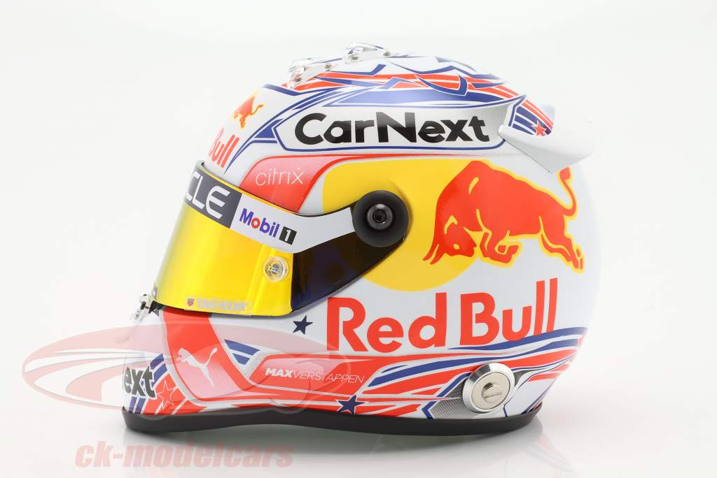 Max Verstappen Red Bull #1 Forenede Stater GP formel 1 Verdensmester 2022 hjelm 1:2 Schuberth