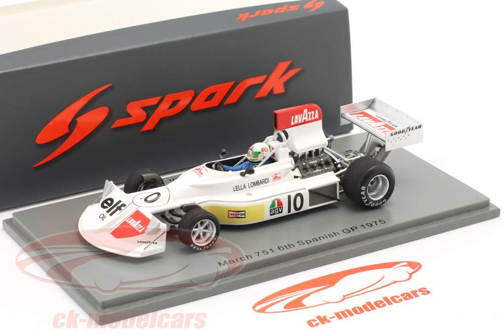 Lella Lombardi March 751 #10 6th Spain GP formula 1 1975 1:43 Spark