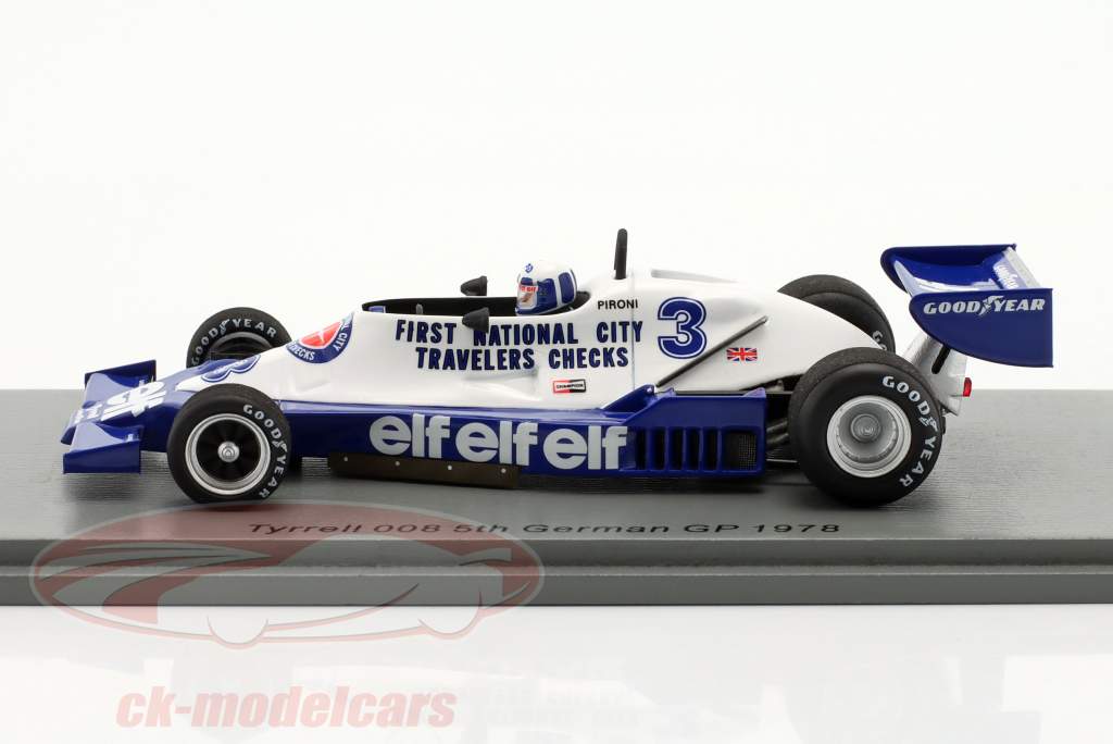Didier Pironi Tyrrell 008 #3 5 tysk GP formel 1 1978 1:43 Spark
