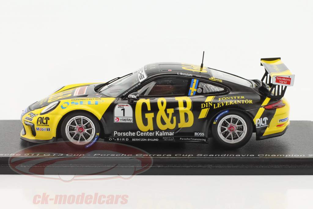Porsche 911 GT3 Cup #1 campeón Porsche Carrera Cup Escandinavia 2021 Sundahl 1:43 Spark