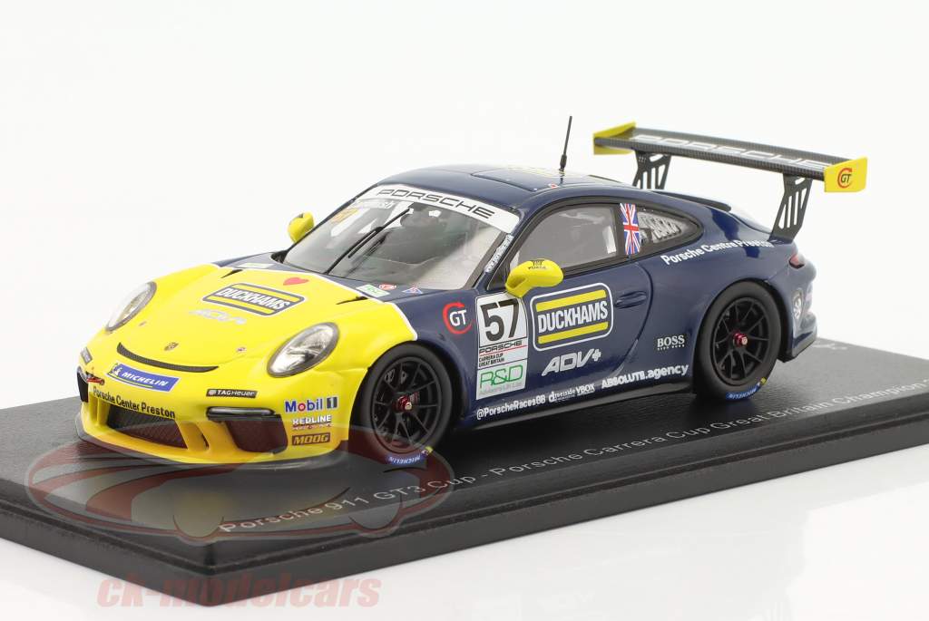Porsche 911 GT3 Cup #57 champion Carrera Cup Great Britain 2021 Cammish 1:43 Spark