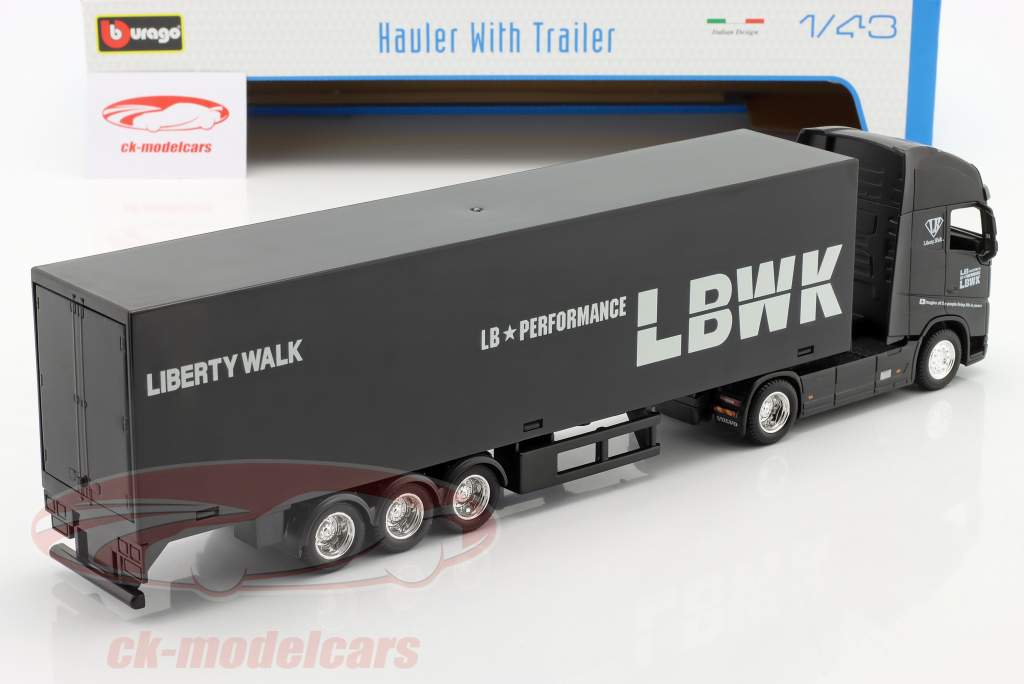 Bburago 1:43 Volvo FH16 Globetrotter 750 XXL LBWK Hauler & Trailer 18 ...