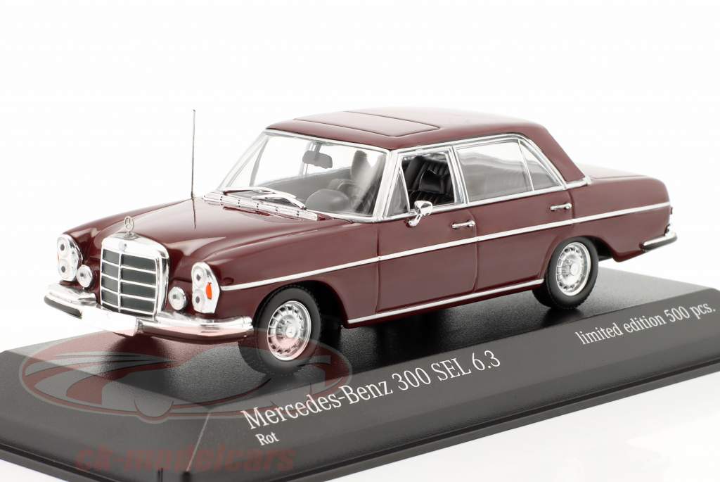 Mercedes-Benz 300 SEL 6.3 (W109) Byggeår 1968 mørkerød 1:43 Minichamps