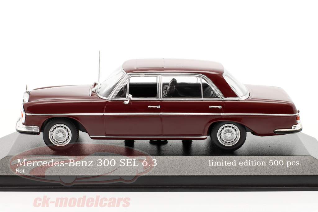 Mercedes-Benz 300 SEL 6.3 (W109) Anno di costruzione 1968 rosso scuro 1:43 Minichamps